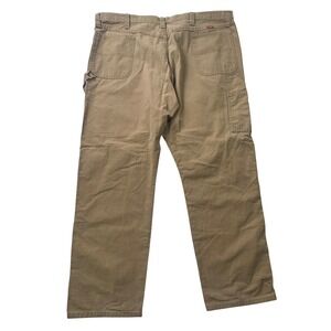 Wrangler Mens Carpenter Pants Tan Brown Cotton Canvas Work Utility 46x32 94LSWAO
